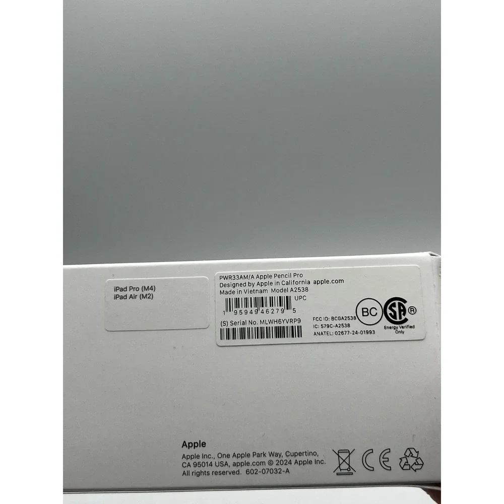 Apple Pencil Pro A2538 for Ipad Pro M4 & iPad Air M2 + Insert BOX ONLY NO PENCIL